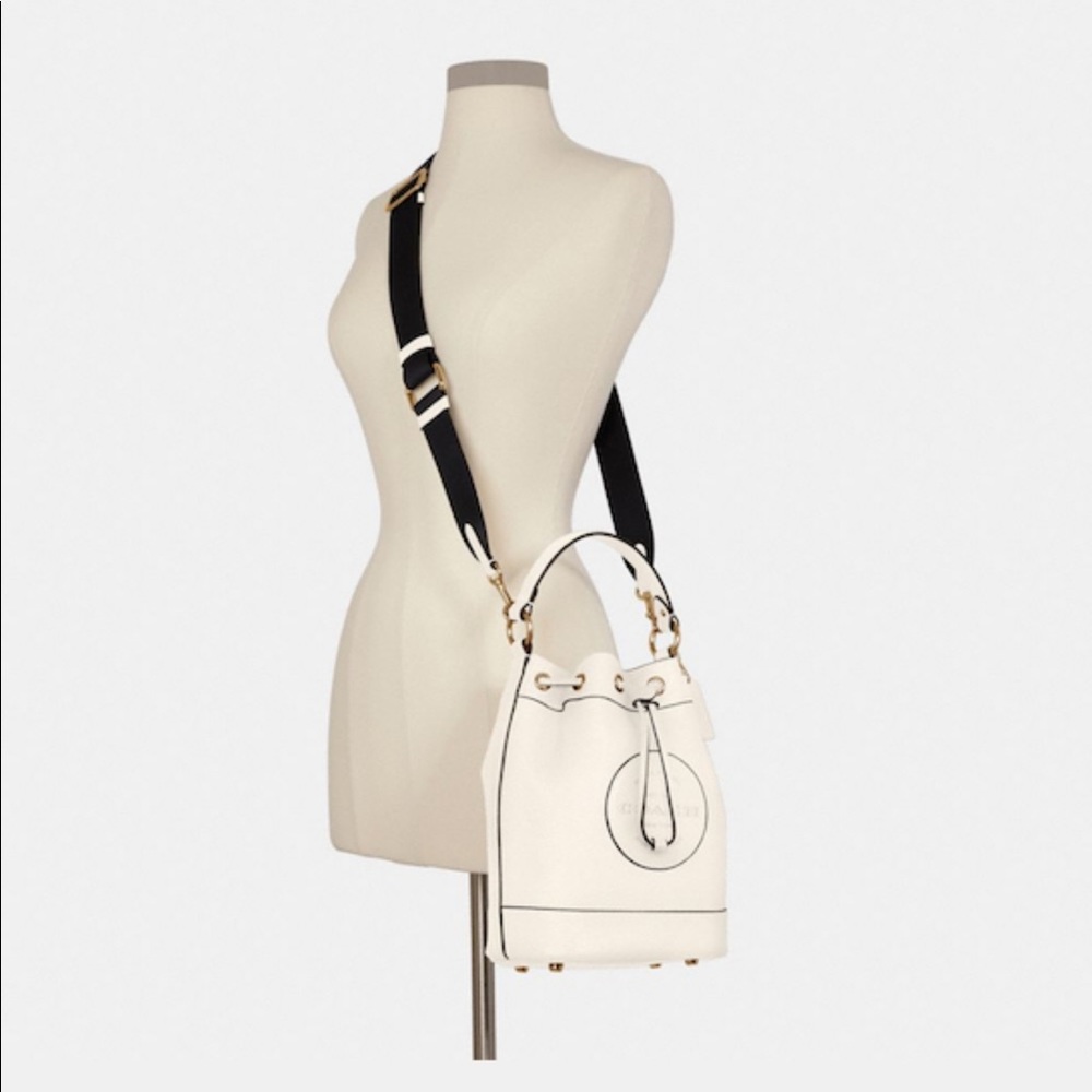 Dempsey Drawstring Bucket Bag, COLOR:
Gold/Chalk